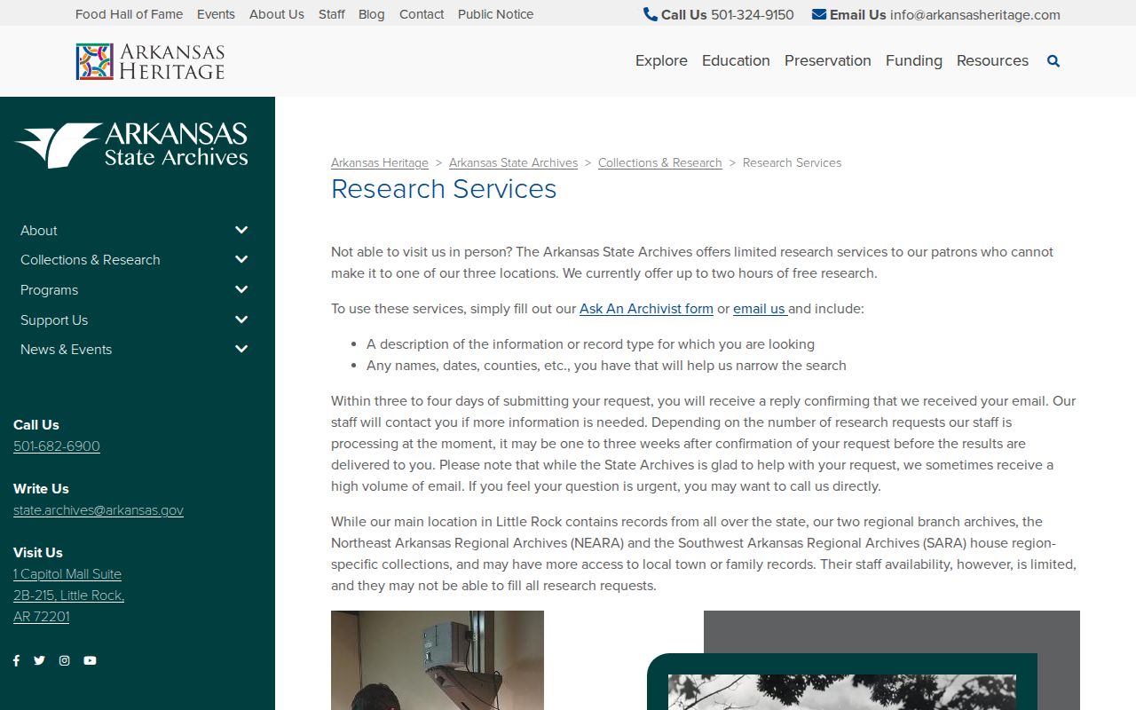 Arkansas State Archives research services for old Craighead County records