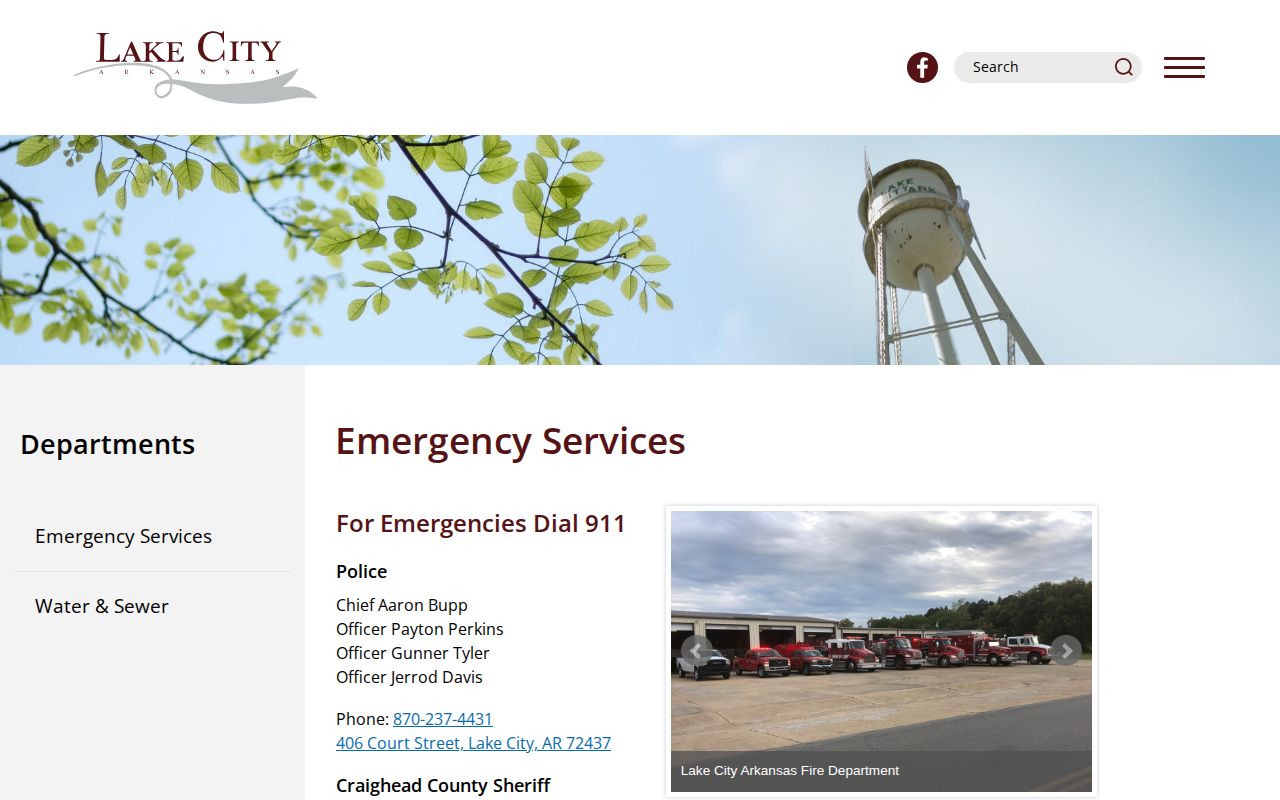 Lake City Police official page for local arrest record contact